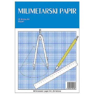 TEKA MILIMETARSKI BLOK A4 25L FORNAX  