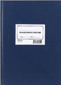 Građevinski dnevnik TVRDI uvez EC-VIII-10/NCR num. OPTIMA