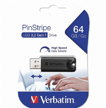 USB stick Verbatim 3.0 64GB pinstripe black