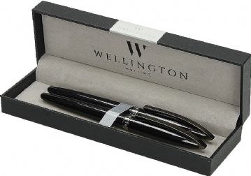 Set pisaći Wellington LEXUS crni kemijska olovka i roler u poklon kutiji P1/100