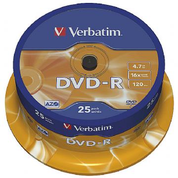 DVD-R Verbatim #43522 4,7GB 16x sp25 Matt Silver
