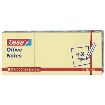 Blok samoljepljiv 40x50mm 3x100L Office notes Tesa 576530105 žuti