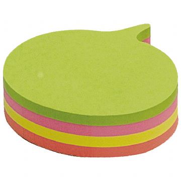Blok samoljepljiv oblik Oblak 200L Global Notes 5836-39 neon sortirano blister