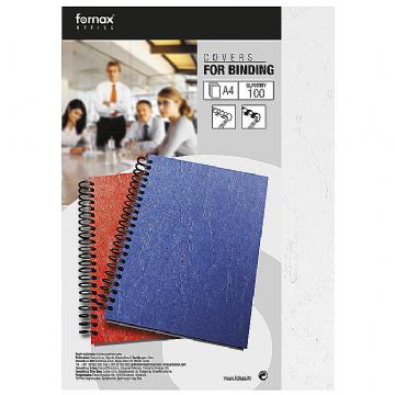 Korice za spiralni uvez 250g karton reljefne A4 pk100 Fornax bijele
